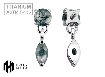 Накрутка Pendant Almond Agate Moss 1.2 мм